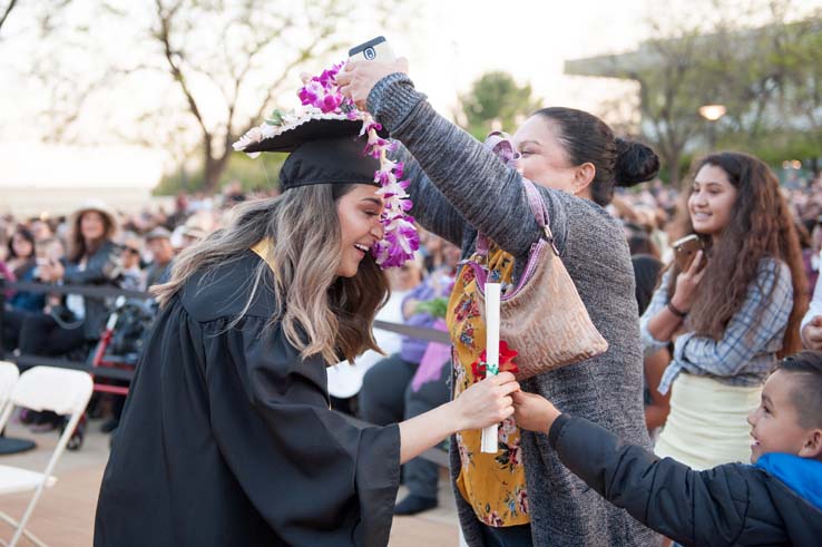 People enjoying Commencement