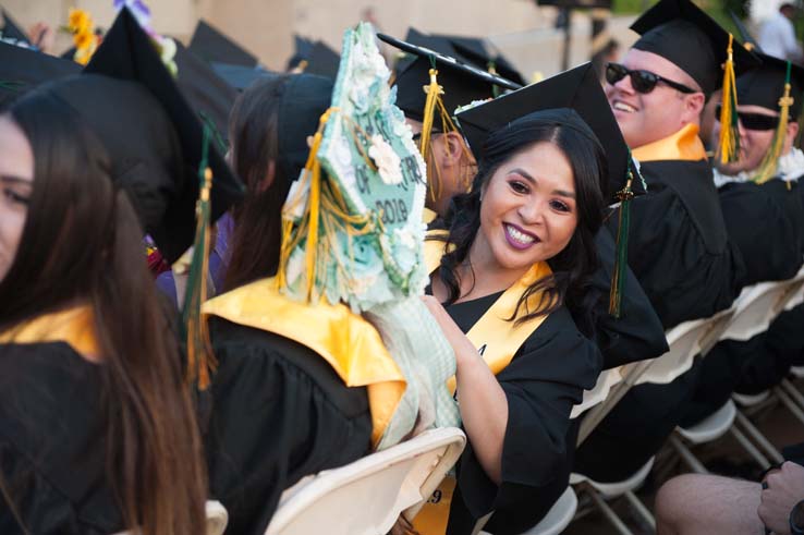 People enjoying Commencement