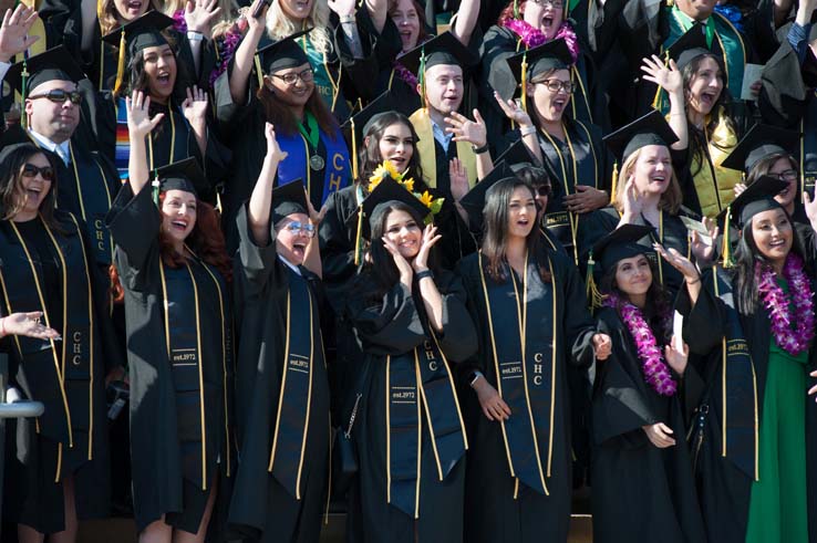 People enjoying Commencement