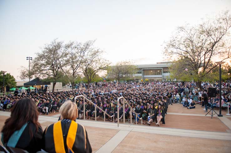 People enjoying Commencement