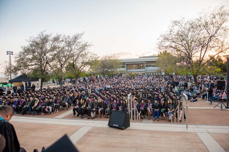 People enjoying Commencement