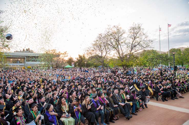 People enjoying Commencement