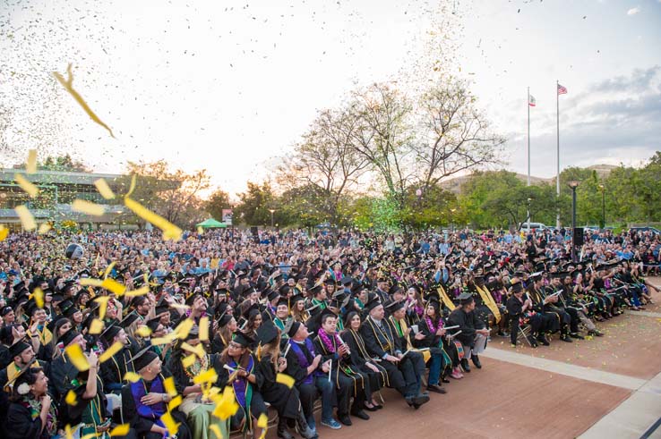 People enjoying Commencement