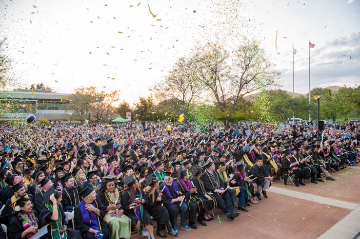 People enjoying Commencement