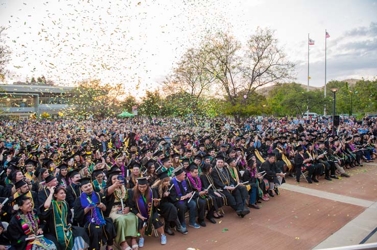 People enjoying Commencement