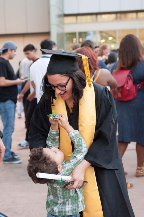 People enjoying Commencement