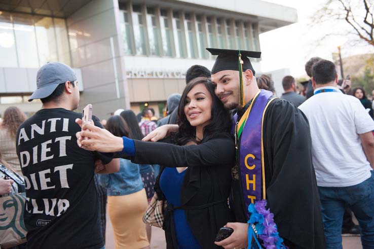 People enjoying Commencement