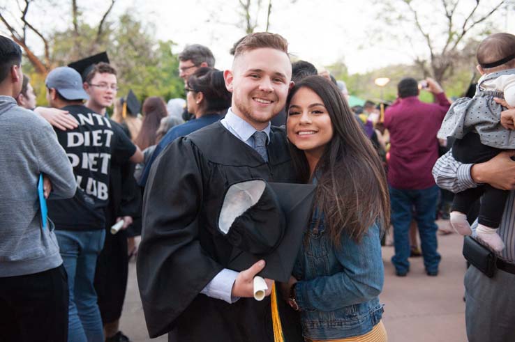 People enjoying Commencement