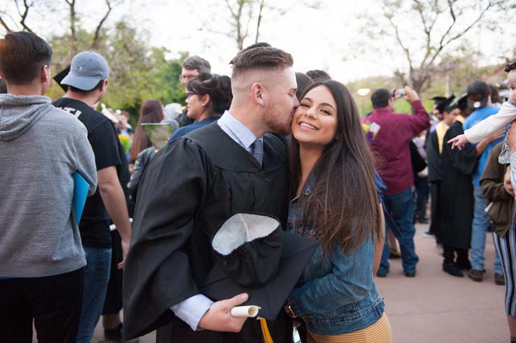 People enjoying Commencement