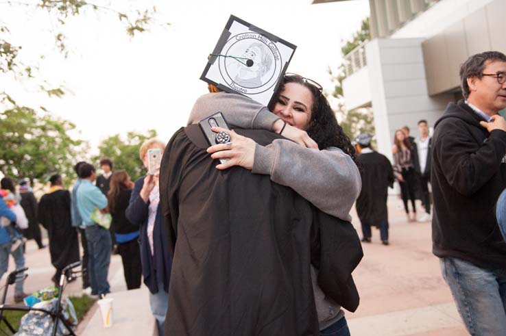 People enjoying Commencement