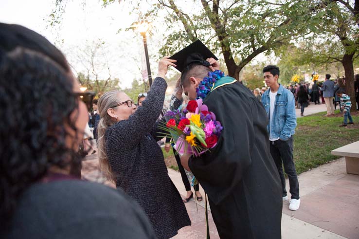 People enjoying Commencement