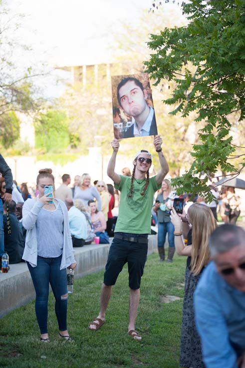 People enjoying Commencement