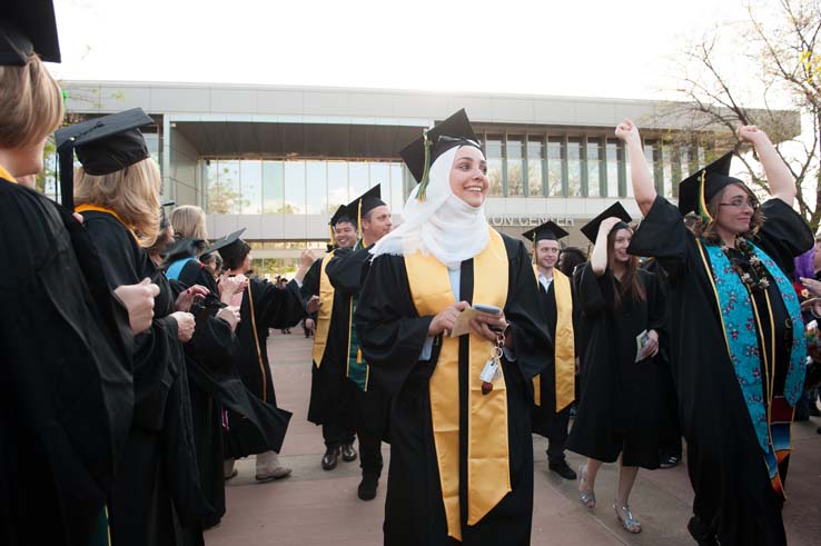 People enjoying Commencement