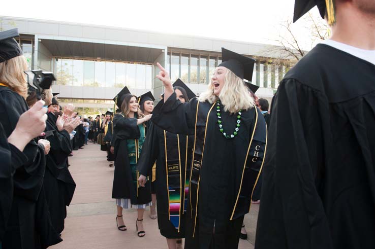 People enjoying Commencement