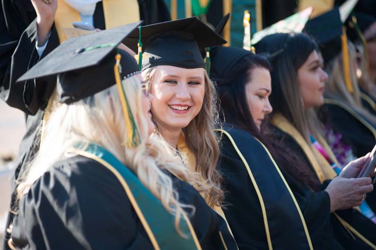 People enjoying Commencement