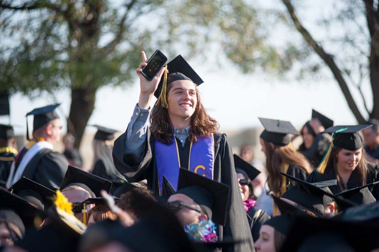 People enjoying Commencement