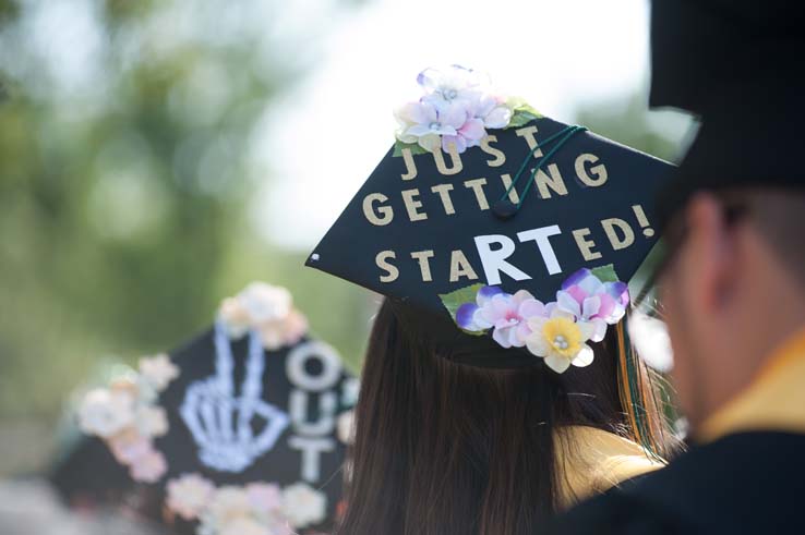 People enjoying Commencement