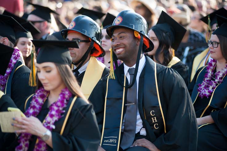 People enjoying Commencement