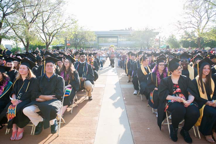 People enjoying Commencement