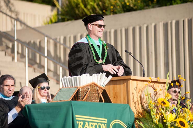 People enjoying Commencement