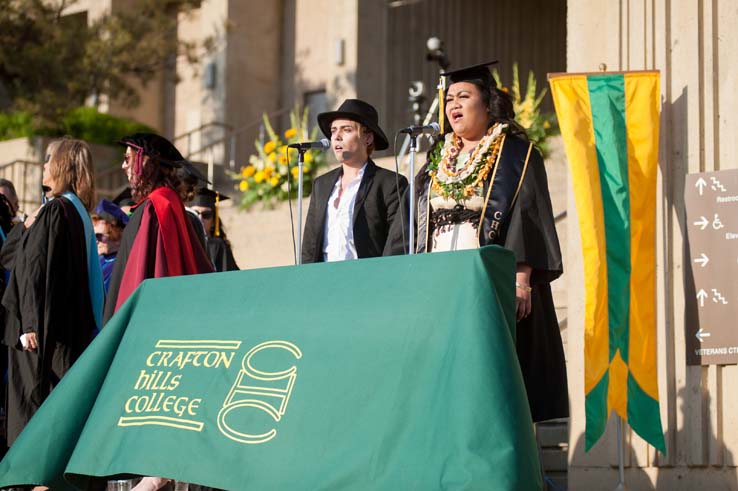 People enjoying Commencement