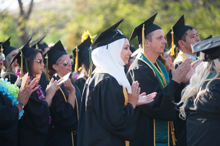 People enjoying Commencement