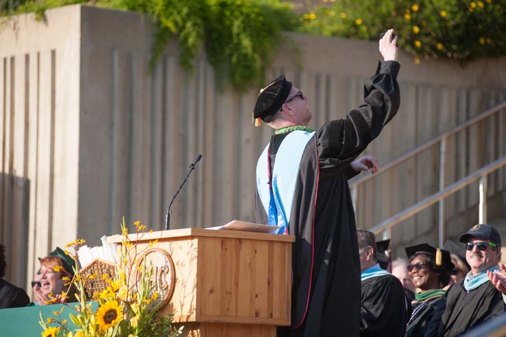 People enjoying Commencement