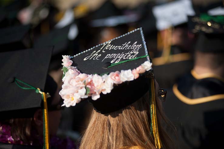 People enjoying Commencement