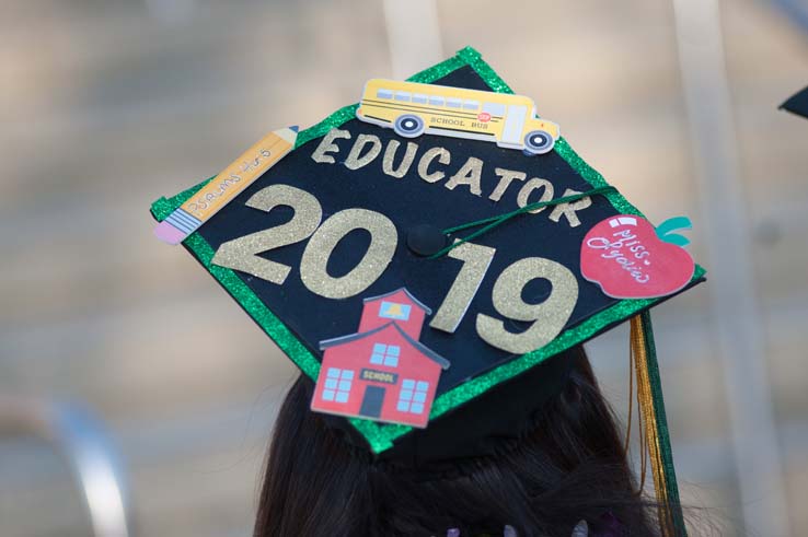 People enjoying Commencement