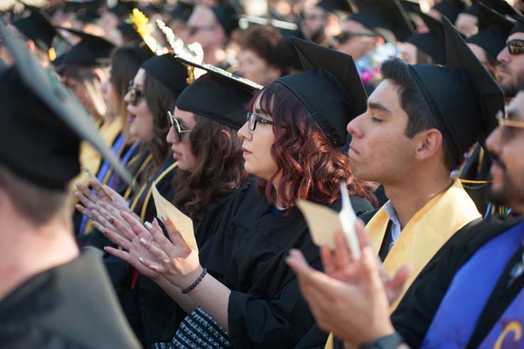 People enjoying Commencement