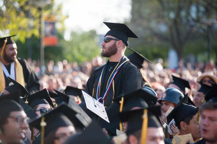 People enjoying Commencement