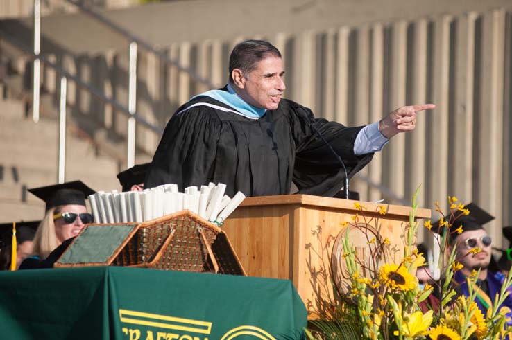 People enjoying Commencement