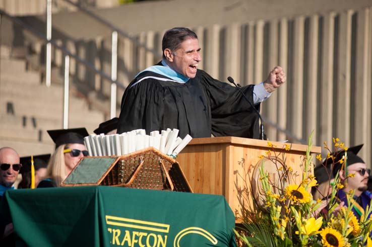 People enjoying Commencement