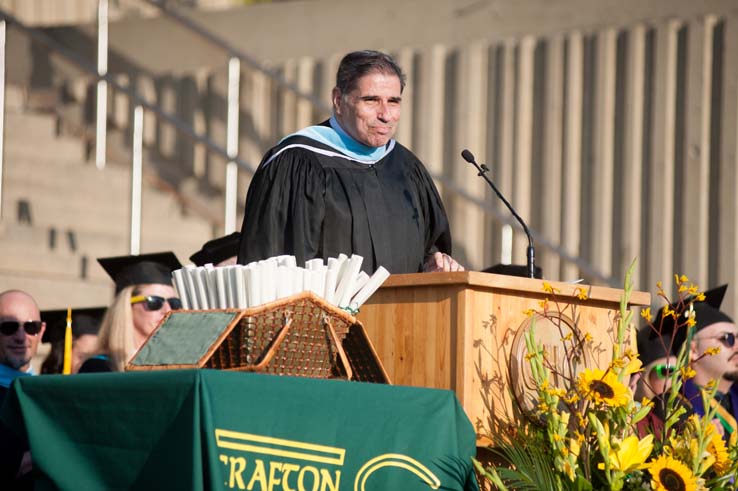 People enjoying Commencement