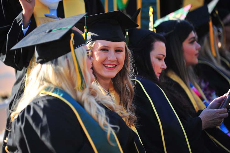 People enjoying Commencement