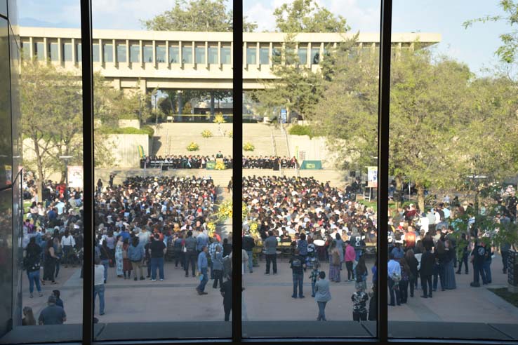 People enjoying Commencement