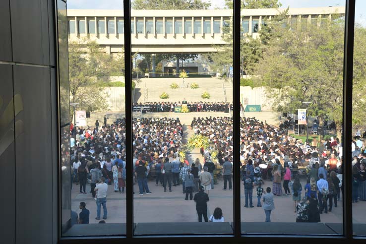 People enjoying Commencement