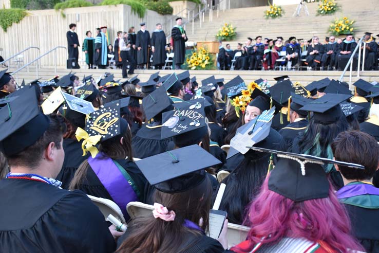 People enjoying Commencement