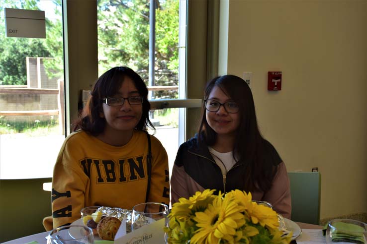 Students enjoying the grad breakfast