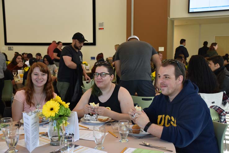 Students enjoying the grad breakfast