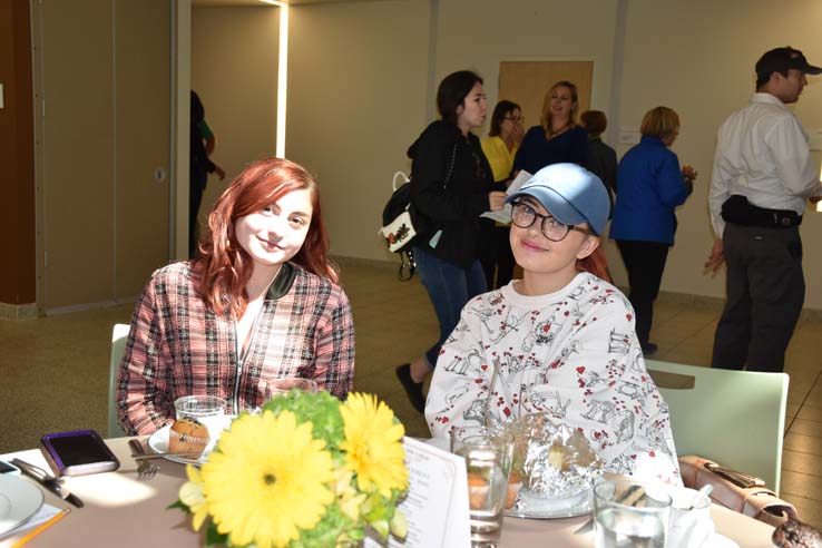 Students enjoying the grad breakfast