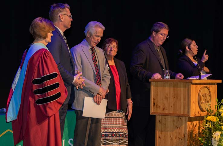 People enjoying Scholars Convocation