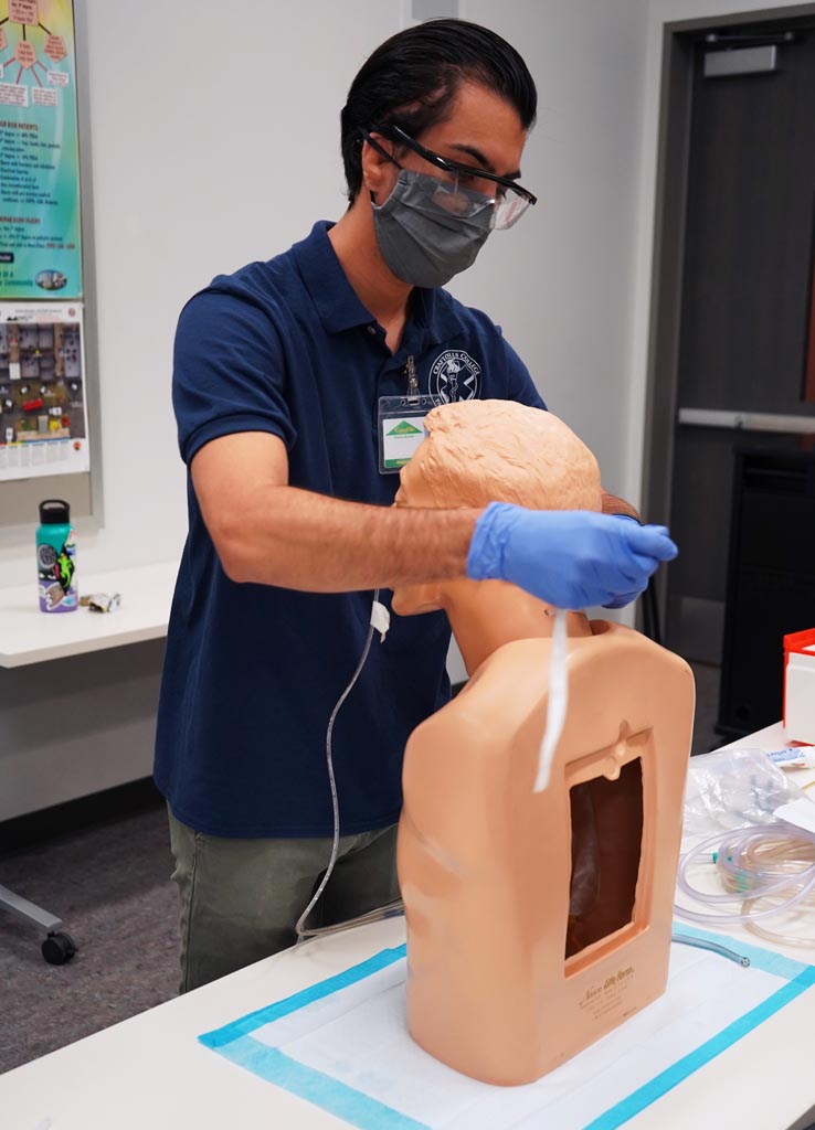 Paramedic students at education expo