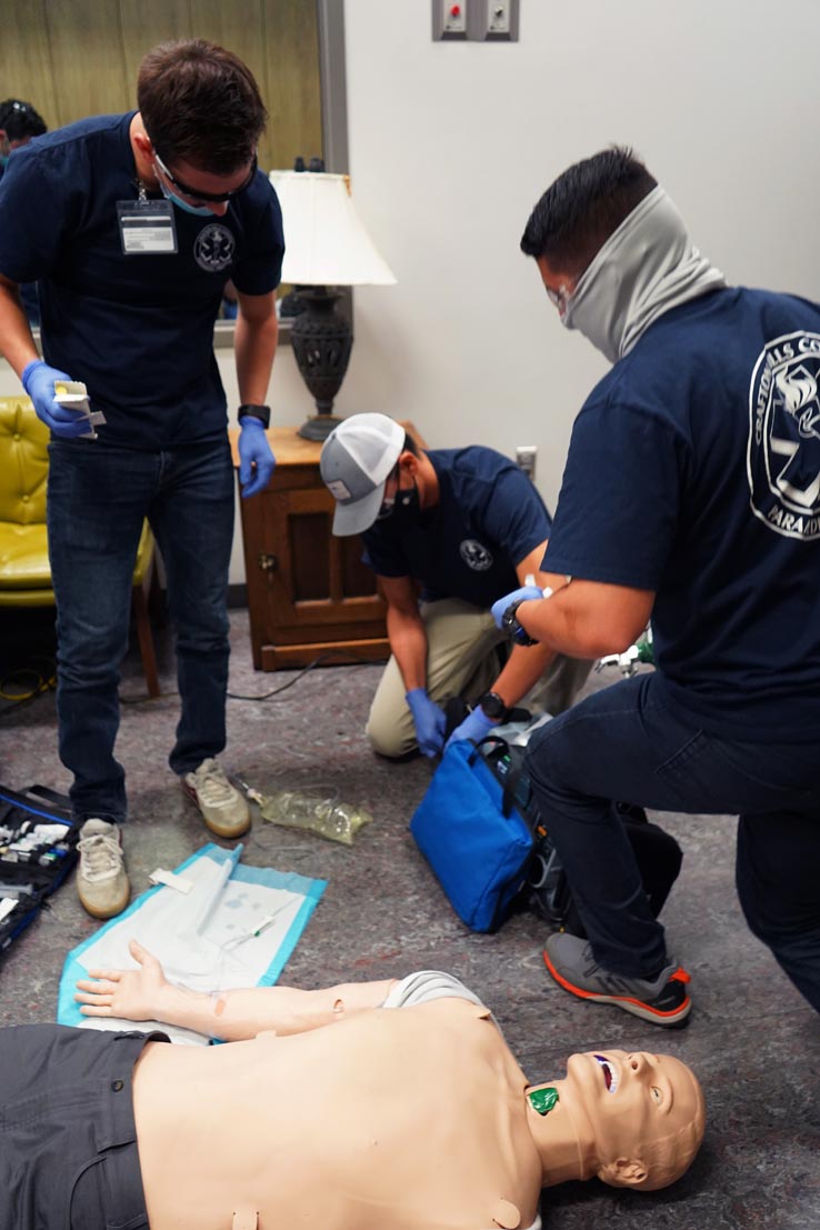 Paramedic students at education expo