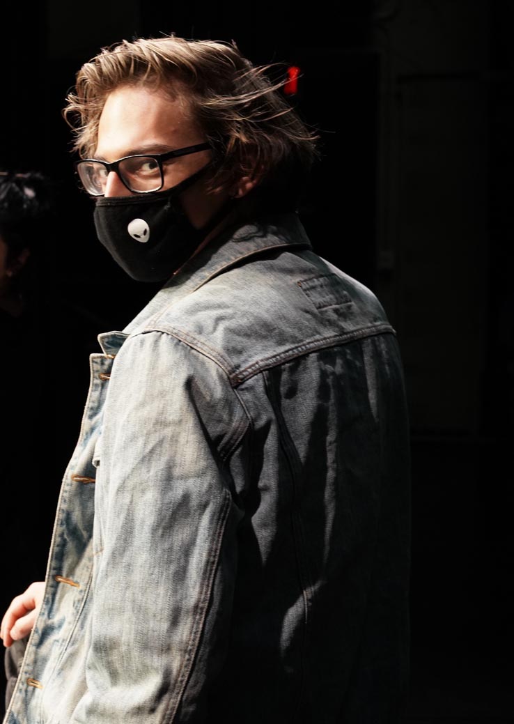 Theatre students wearing protective masks