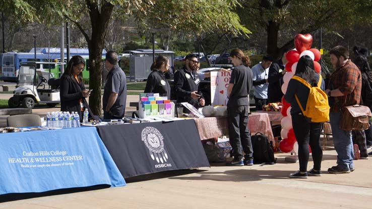 People enjoying Club Rush and the Health Fair