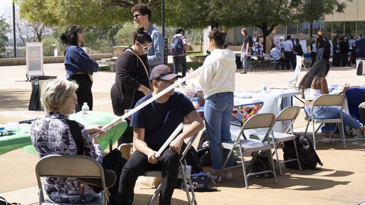 People enjoying Club Rush and the Health Fair