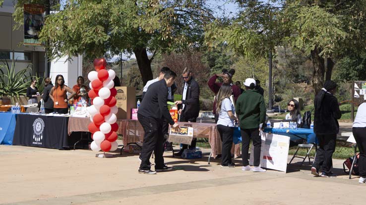 People enjoying Club Rush and the Health Fair