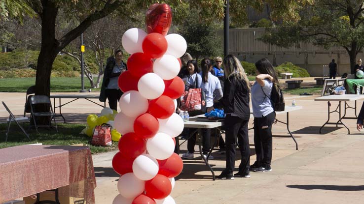 People enjoying Club Rush and the Health Fair