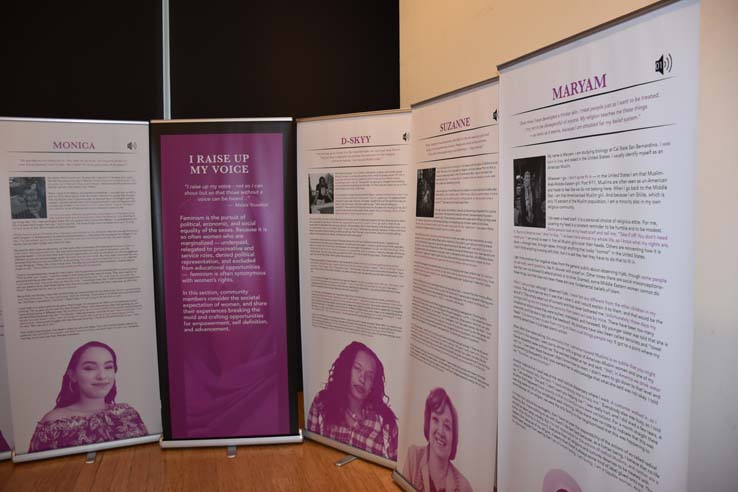 A student browsing the gallery at the event.